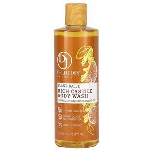 Dr. Jacobs Naturals, Plant-Based Rich Castle Body Wash, Orange & Ginger Essential Oil, 16 oz (473 ml) купить в Киеве и Украине