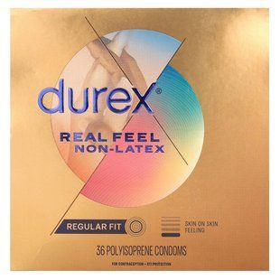 Durex, Real Feel Non-Latex, Regular Fit, 36 Polyisoprene Condoms купить в Киеве и Украине