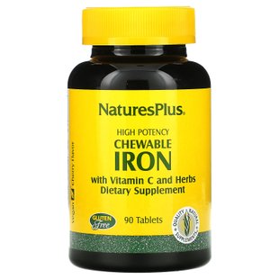 Железо с витамином С Nature's Plus (Iron with Vitamin C) 90 жевательных таблеток со вкусом вишни купить в Киеве и Украине