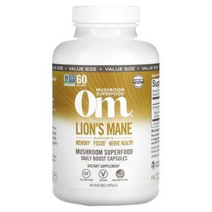 Ежовик гребенчатый Om Mushrooms (Lion's Mane) 667 мг 180 капсул купить в Киеве и Украине