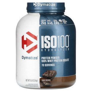 ISO100 hydrolyzed, 100%-t whey protein isolate, soft brownie, Dymatize Nutrition, 2.27 kg