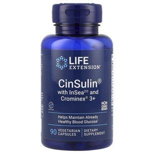 Биологичная добавка Life Extension (CinSulin with InSea2 and Crominex 3 plus) 90 капсул купить в Киеве и Украине