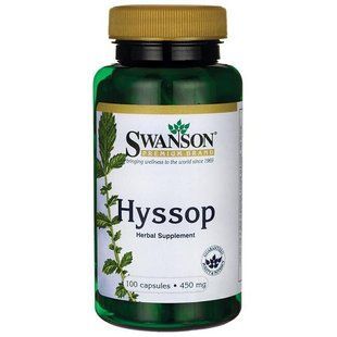 Иссоп аптечный, Hyssop, Swanson, 450 мг, 100 капсул купить в Киеве и Украине