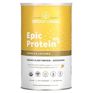 Органический растительный белок + суперпродукты, ваниль Lucuma, Epic Protein, Organic Plant Protein + Superfoods, Vanilla Lucuma, Sprout Living, 910 г купить в Киеве и Украине