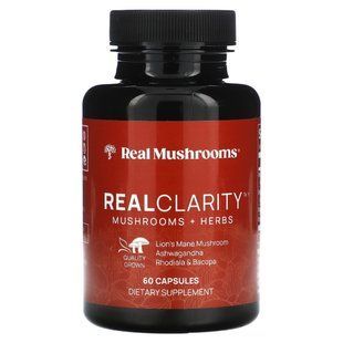 Real Mushrooms, RealClarity, Mushrooms + Herbs, 60 Capsules купить в Киеве и Украине