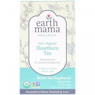Травяной чай от изжоги органик мята без кофеина Earth Mama (Heartburn Tea Angel Baby) 16 пак 35 г купить в Киеве и Украине