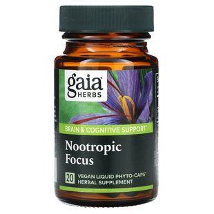 Gaia Herbs, Nootropic Focus, 20 Vegan Liquid Phyto-Caps купить в Киеве и Украине