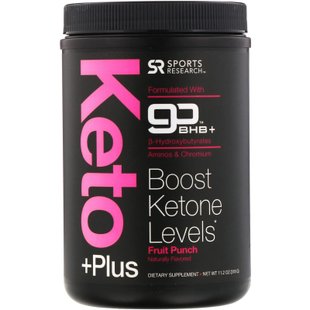 Keto Plus, GO BHB + MCT, фруктовый пунш, Sports Research, 464 г купить в Киеве и Украине