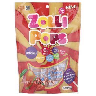 Zollipops, Suckers, Mango + Strawberry, 5.2 oz (147 g) купить в Киеве и Украине