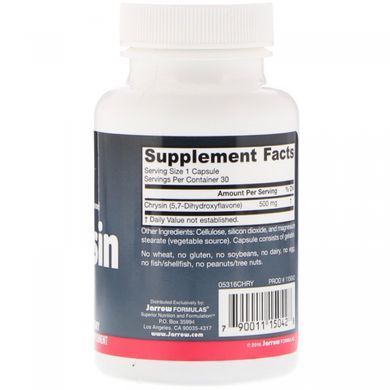 Chrysin Jarrow Formulas (Chrysin) 500 mg 30 capsules