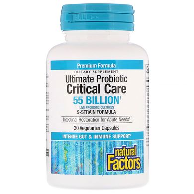 Пробіотичний догляд, Ultimate Probiotic Critical Care, Natural Factors, 55 Billion CFU, 30 вегетаріанських капсул