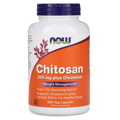 Хітозан Now Foods (Chitosan) 500 мг 240 вегетаріанських капсул