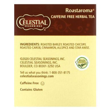 Трав'яний чай, Roastaroma, Без кофеїну, Celestial Seasonings, 20 чайних пакетиків, 3,2 унції (92 г)