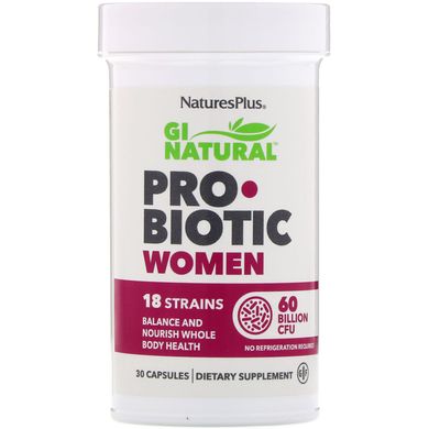 Пробиотики для женщин GI Nature's Plus (Probiotic 60 млрд КОЕ) 60 млрд КОЕ 30 капсул купить в Киеве и Украине