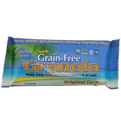 Organic Original Coconut Bar Ungranola, Coconut Secret, 12 Bars, 1.2 ounces (34 g) each.