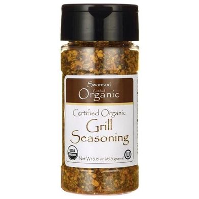 Сертифікована органічна приправа для гриля, Certified Organic Grill Seasoning, Swanson, 91 г
