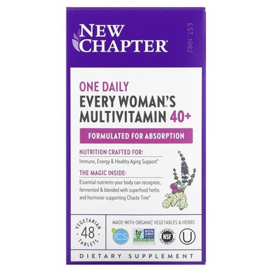 Мультивітаміни для всіх жінок 40+ "одна в день", Every Woman's One Daily 40+ Multivitamin, New Chapter, 48 таблеток