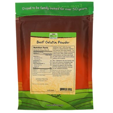 Порошок желатину з яловичих кісток Now Foods (Beef Gelatin Powder) 454 г