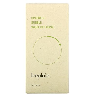 Beplain, Косметична маска Greenful Bubble Wash-Off, 12 шт. В упаковці, 5 г кожна