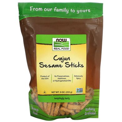 Кунжутні палички каджун Now Foods (Sesame Sticks Real Food) 255 г