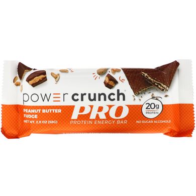 Энергетический батончик Power Crunch Protein, PRO, арахисовое масло, BNRG, 12 батончиков, 2 унции (58 г) каждый