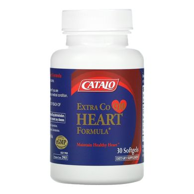 Catalo Naturals, Формула Extra CoQ10 для серця з наттокіназою та лляною олією, 30 м'яких таблеток