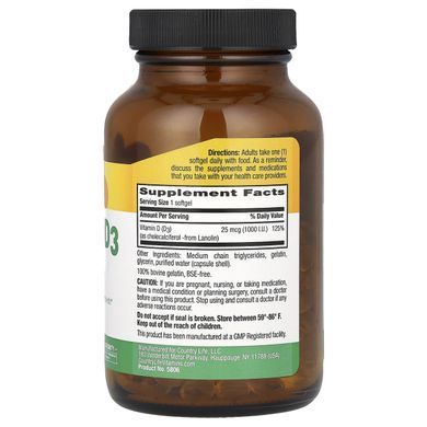 Витамин Д3 Country Life (Vitamin D-3) 1000 МЕ 200 капсул купить в Киеве и Украине