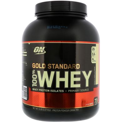 Сироватковий протеїн ізолят Optimum Nutrition (100% Whey Gold Standard) 2270 г зі смаком французької ванілі