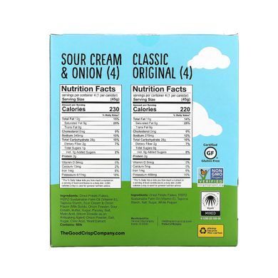 The Good Crisp Company, Potato Chips, assorted, 8 pieces, 1.6 ounces (45 g) each