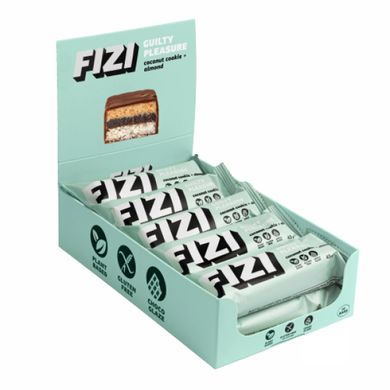FIZI Chocolate Bar - 10х45g Coconut Cookie-Almond FIZI