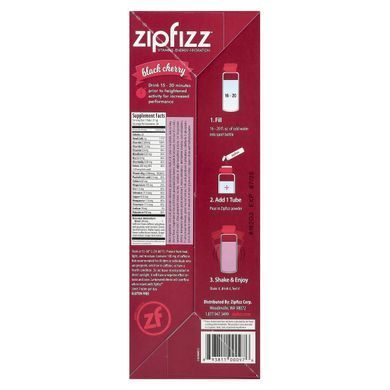 Zipfizz, Суміш здорової енергії з вітаміном B12, чорна вишня, 20 тюбиків, по 0,39 унції (11 г) кожен