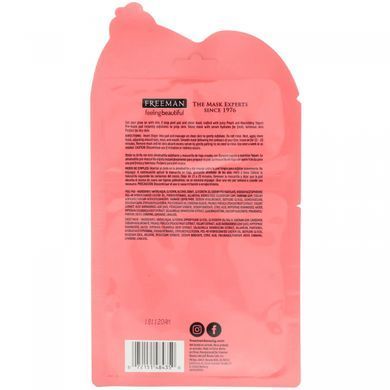 Feeling Beautiful, peeling pads + 2-step procedure mask, moisturizing, peach + yogurt, Freeman Beauty, 1 peeling pad and 1 mask-wipe.