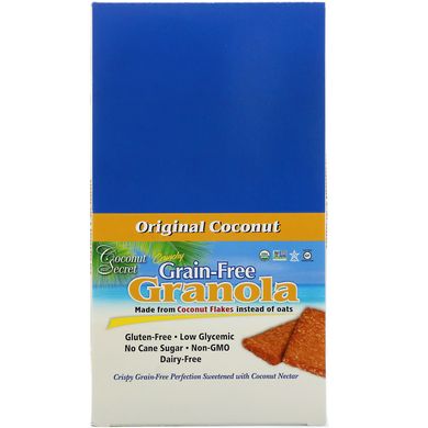 Органічний Оригінальний Кокосовий Батончик Ungranola, Coconut Secret, 12 батончиків, по 1,2 унції (34 г) кожен