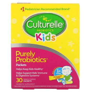 Для дітей, щоденний пробіотик, без ароматизаторів, Culturelle, 30 окремих порційних пакетиків
