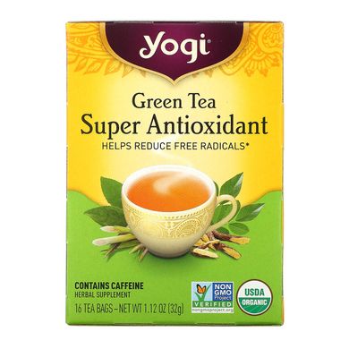 Зелений чай, Super Antioxidant, Yogi Tea, 16 чайних пакетиків, 1,12 унції (32 г)