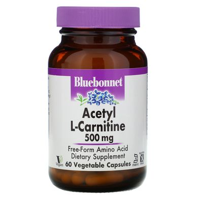 Ацетил -L карнітин Bluebonnet Nutrition (Acetyl L-Carnitine) 500 мг 60 капсул.