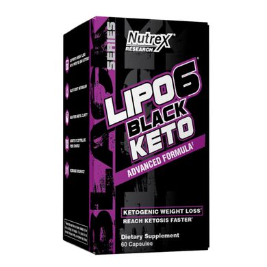 Метаболічний жироспалювач Nutrex (Lipo-6 Black Keto) 60 капсул