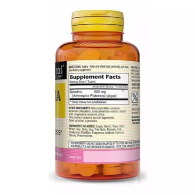Спіруліна Mason Natural (Spirulina) 500 мг 100 таблеток