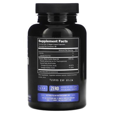 NutraChamps, Black Seed Oil, 120 Veggie Capsules купить в Киеве и Украине