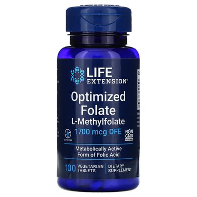 Фолат оптимізований Life Extension (Optimized folate) 1700 мкг 100 таблеток