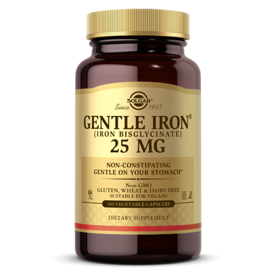 Залізо Solgar (Gentle Iron) 25 мг 180 рослинних капсул