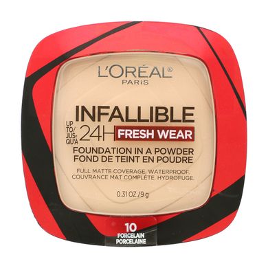 L'Oreal, Infallible 24H Fresh Wear, тональна основа в порошку, 10 фарфор, 0,31 унція (9 г)