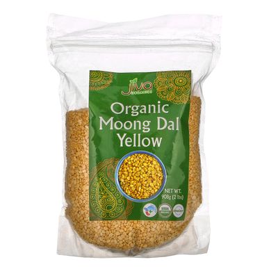 Органічний жовтий монг дав, Organic Moong Dal Yellow, Jiva Organics, 908 г