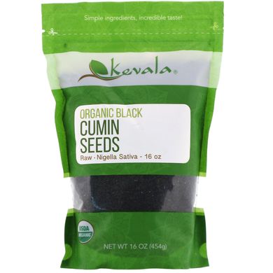 Насіння чорного кмину органік Kevala (Black Cumin Seeds) 453 г