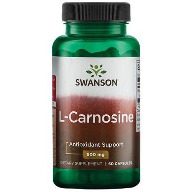 L-карнозин, L-Carnosine, Swanson, 500 мг, 60 капсул