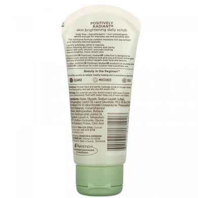 Daily scrub for skin brightening, Positively Radiant, Skin Brightening Daily Scrub, Aveeno, 56.7 g.