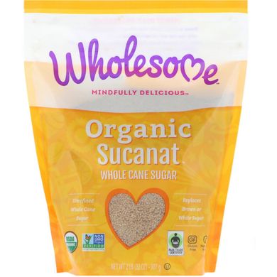 Органічний Sucanat, Цілісний тростинний цукор, Wholesome Sweeteners, Inc, 2 фунта (907 г)