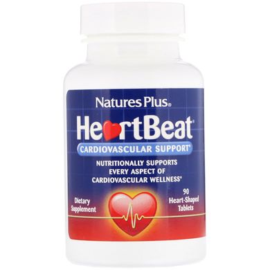 Серцебиття, Підтримка Серцево-судинної системи, Nature's Plus, 90 таблеток в Формі Серця