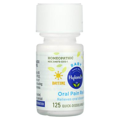 Для малюків, знеболювання при болях у роті, Hyland's, 125 швидкорозчинних таблеток