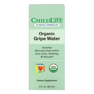 Органічна вода від кольок, Organic Gripe Water, Childlife Clinicals, 59 мл